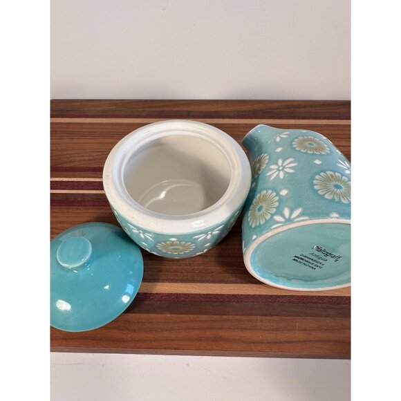 Vintage Pfaltzgraff Antigua Creamer & Sugar Set With Lid Dishwasher Safe Floral - Picture 5 of 8